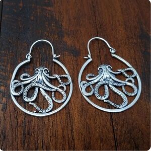 Metal Octopus Earrings